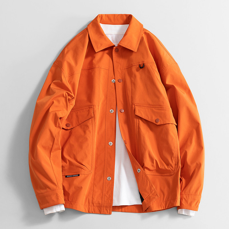 Autumn new light luxury style shirt collar workwear loose jacket for men