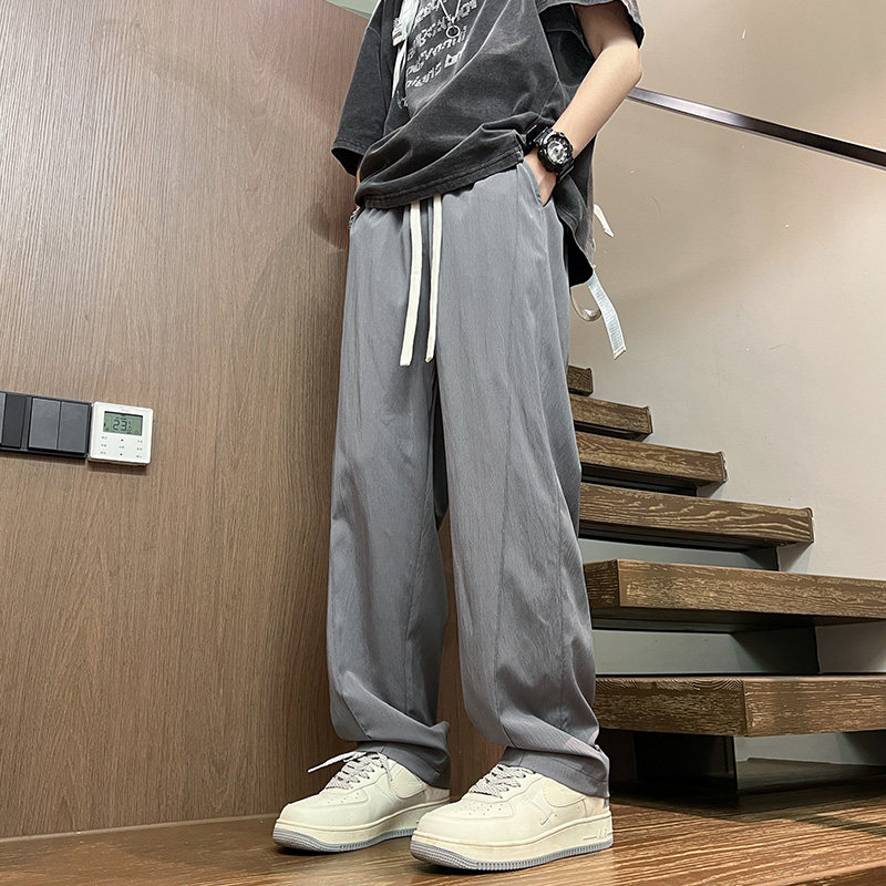 Spring and summer Hong Kong style loose design casual and versatile casual pants and straight pants