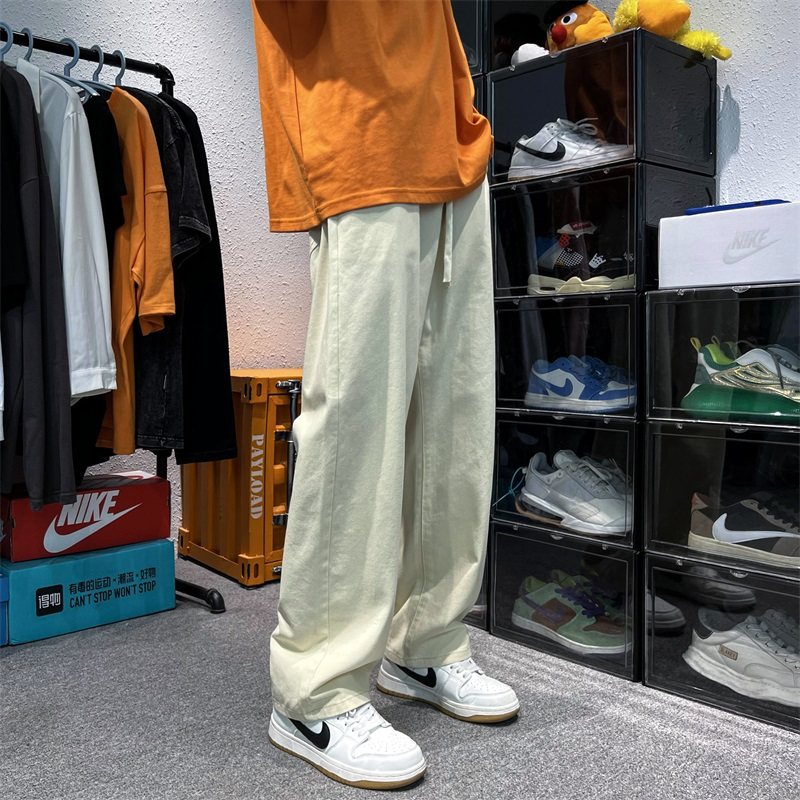 Khaki pants men's wide-legged loose trousers trendy street handsome casual pants A080-9855-P35