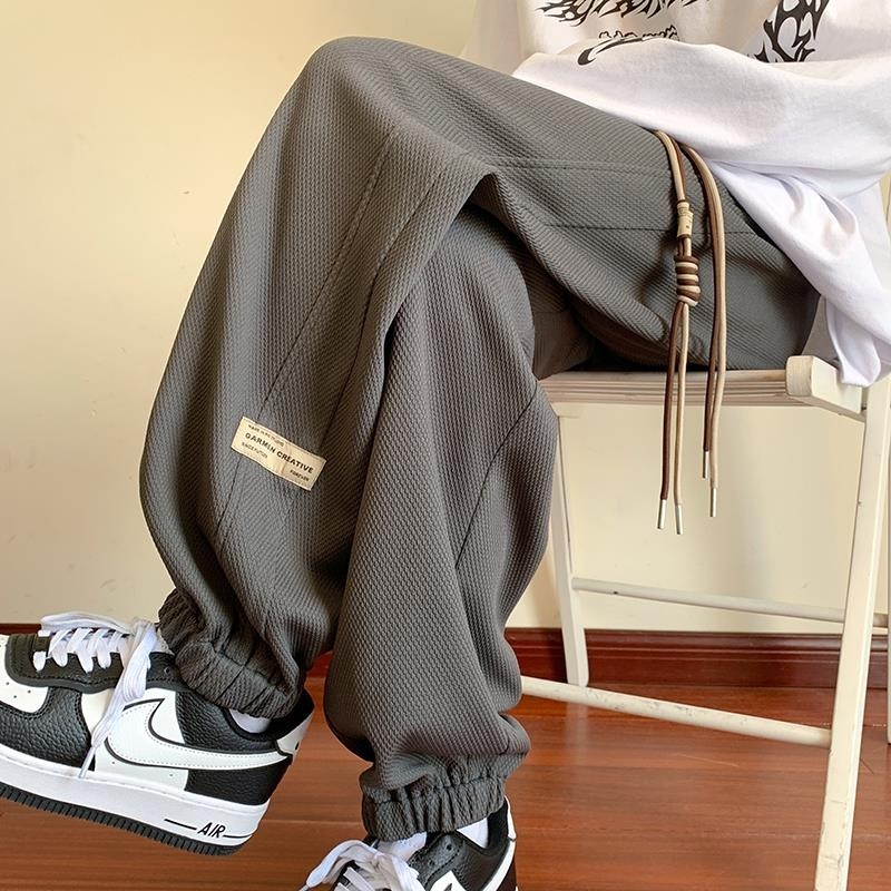 Spring American style high-end letter patch leggings sweatpants for men large size casual pants