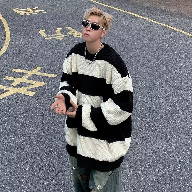 American style crew neck sweater for men, lazy style casual sweater