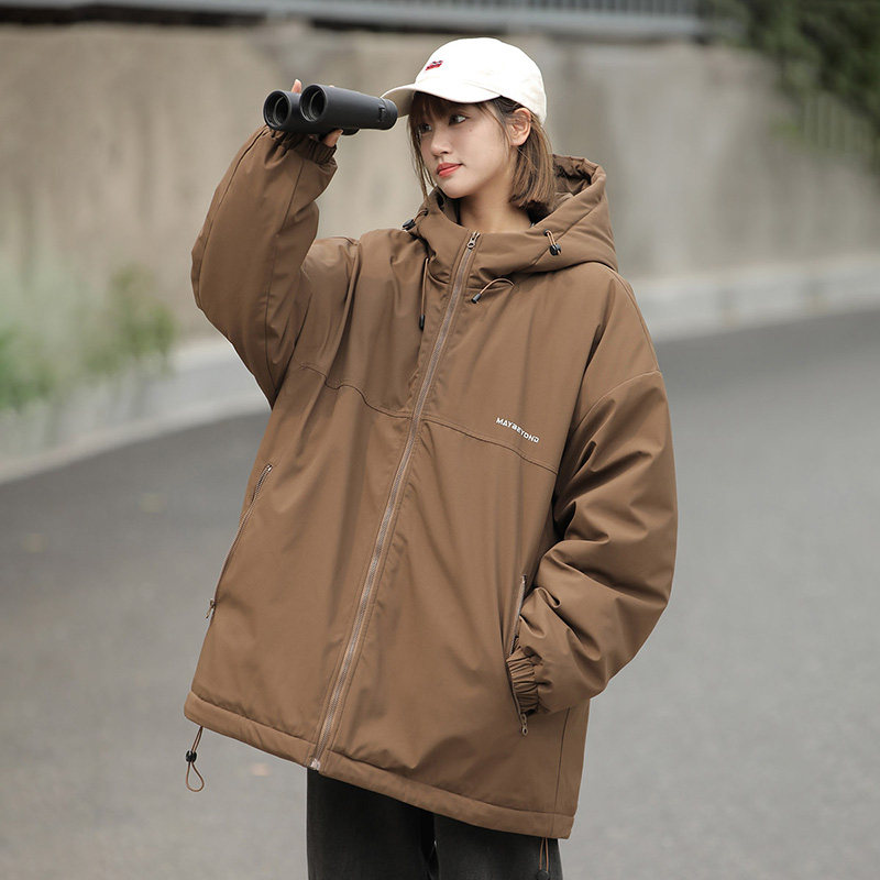 Unisex style cotton-padded jacket for men Men's loose windproof and waterproof thickened cotton-padded jacket