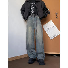 American high street loose wide leg jeans