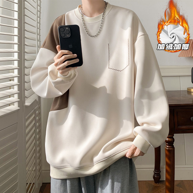 Plus velvet winter super velvet crew neck sweatshirt