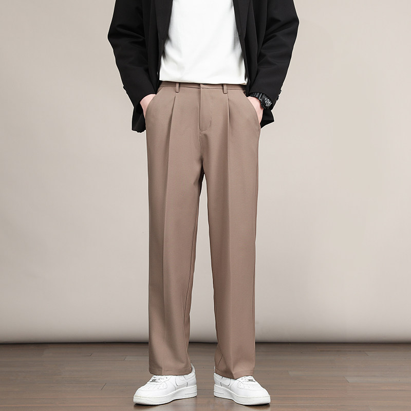 Early Autumn Straight Suit Pants Men's Drapey Large Size Suit Pants Formal Casual Pants