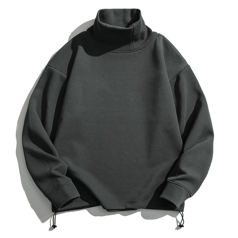 Spring new Hong Kong style casual half turtleneck solid color sweatshirt