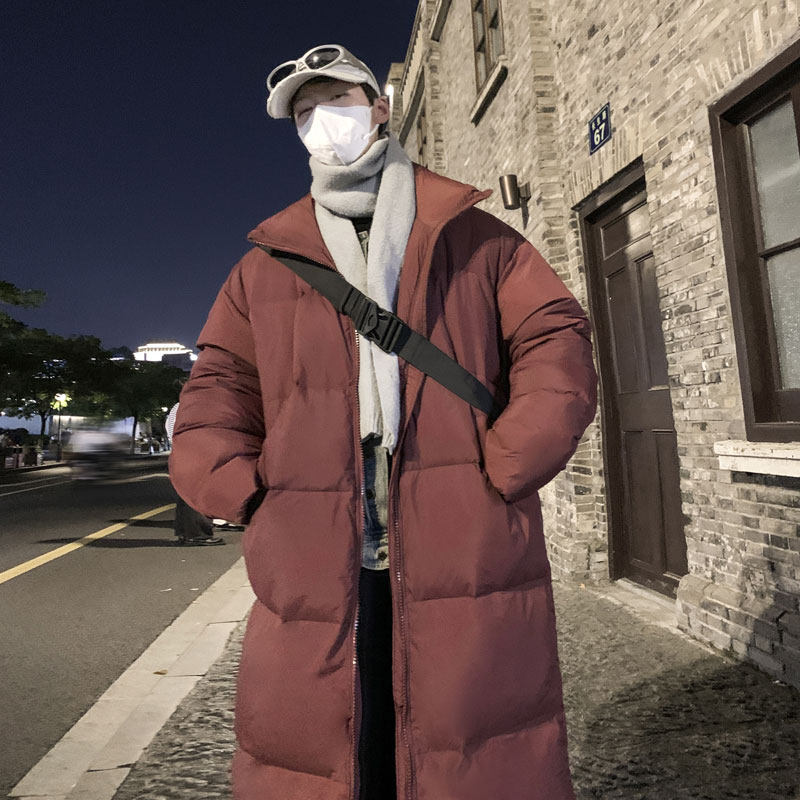 Basic mid-length stand collar down jacket for men and women