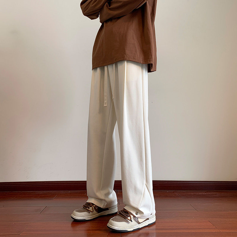 Autumn casual pants men's unisex solid color sweatpants 100% polyester fiber