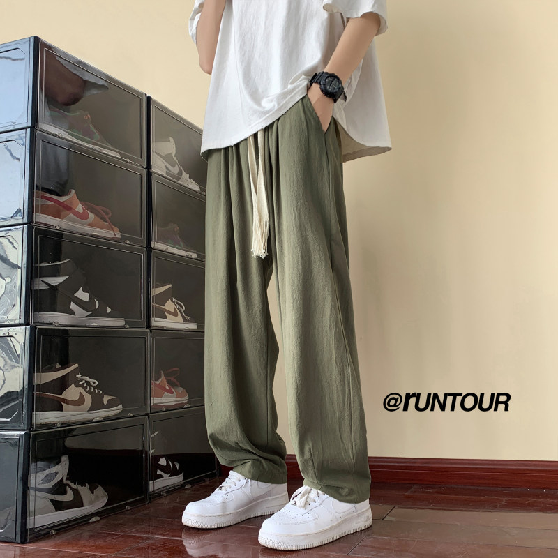 Spring pants men's casual pants vintage high street wide leg lanterns