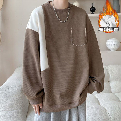 Plus velvet winter super velvet crew neck sweatshirt