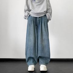 American high street jeans for men Korean style trendy wide leg pants spring and winter new ins trousers