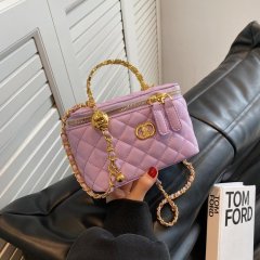 This year's popular bags 2024 new cross-border ins texture hand bag rhombus chain commuter single shoulder small square bag