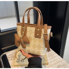 Niche color matching rhombus handbag for women 2024 new style simple trendy fashion bucket bag casual versatile crossbody bag