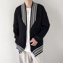 Knitted cardigan men's Korean style trendy loose versatile jacquard warm autumn and winter sweater