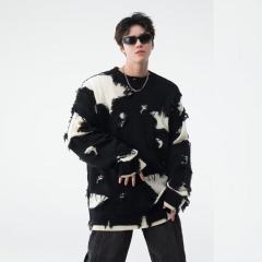 American crew neck sweater for men, lazy style casual deer plush sweater