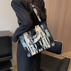 Canvas bag new Korean style fashion printed cartoon shoulder bag Internet celebrity ladies two-piece tote bag trendy