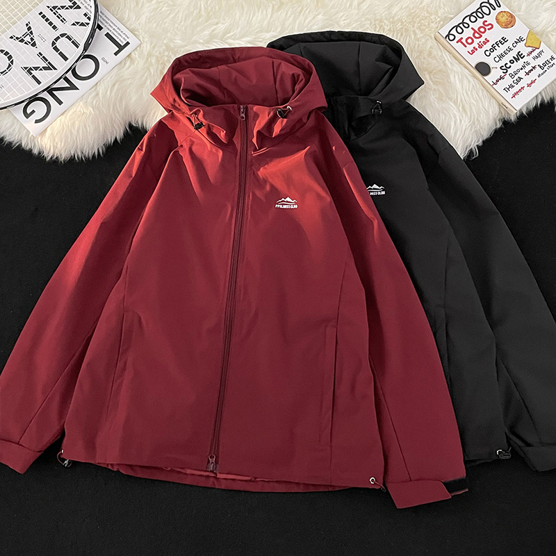 Japanese waterproof double-layer embroidered work jacket, functional loose casual jacket