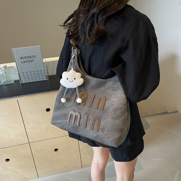 This year's popular denim large-capacity tote bag for women 2024 new trendy casual versatile high-end shoulder bag