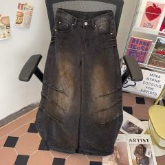 American style jeans, men's trendy straight trousers