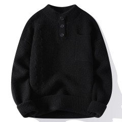 Japanese retro sweater jacket, simple warm inner layer, bottoming sweater, trendy sweater for men