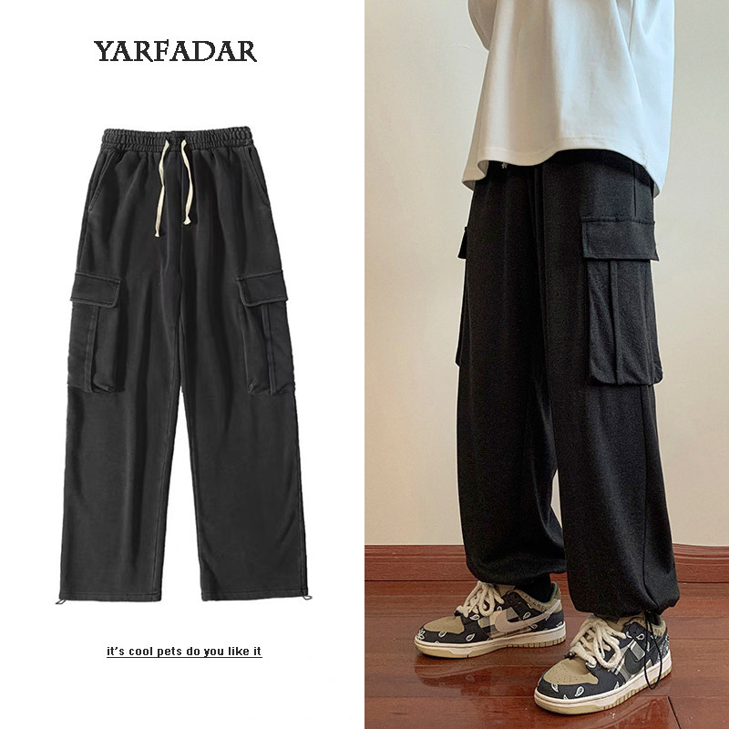 Autumn and winter TR brushed casual work pocket casual pants