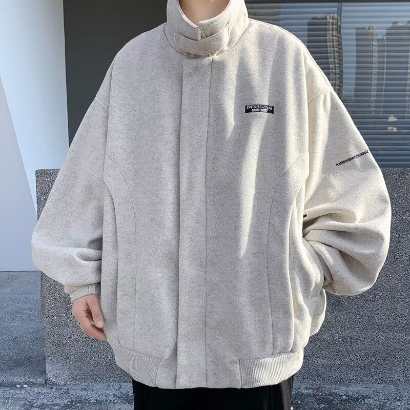 Men's spring and autumn Korean style trendy brand Hong Kong style loose spliced ​​contrasting color casual jacket