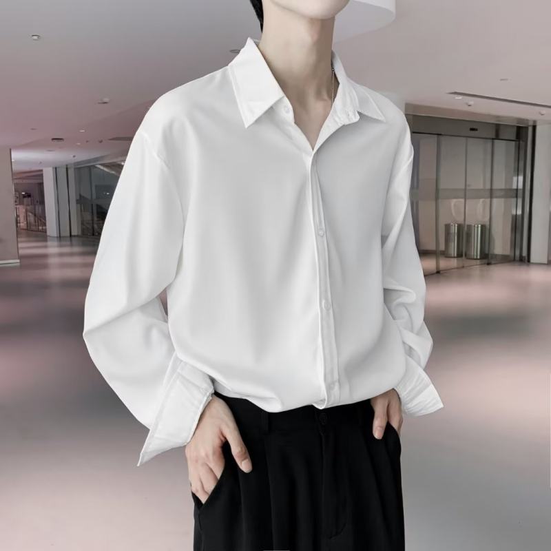Shirt men's Korean style trendy long-sleeved solid color autumn new ins loose versatile jacket