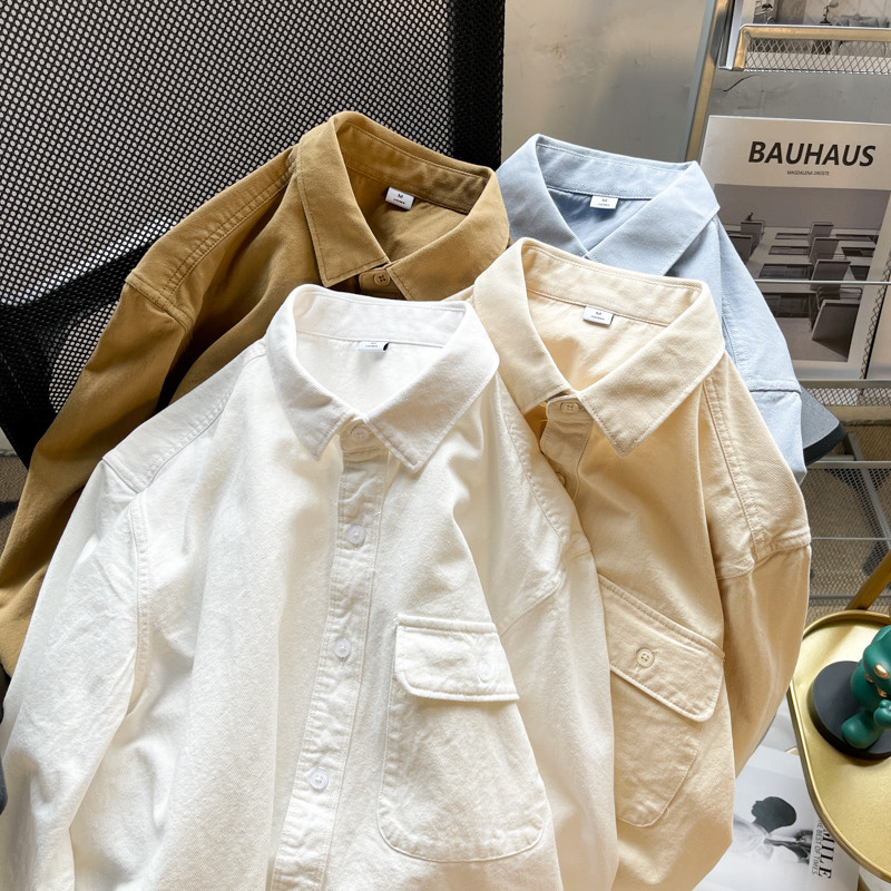 Winter Japanese solid color versatile plus velvet loose casual shirt jacket