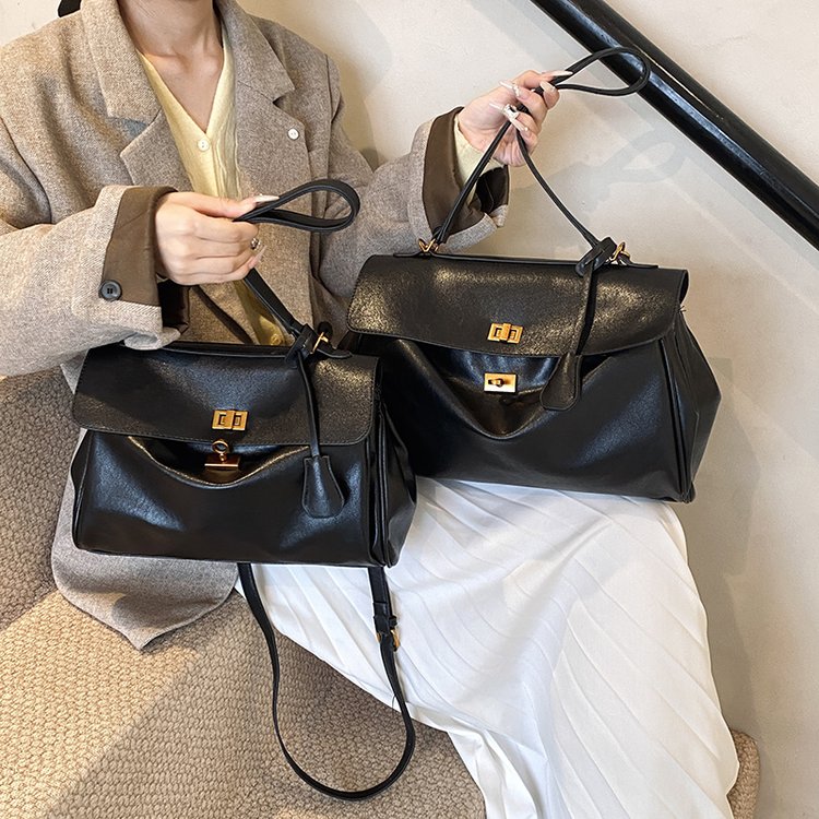 High-end texture soft handbag women's 2024 autumn new large-capacity commuter tote bag Kelly bag cross-border