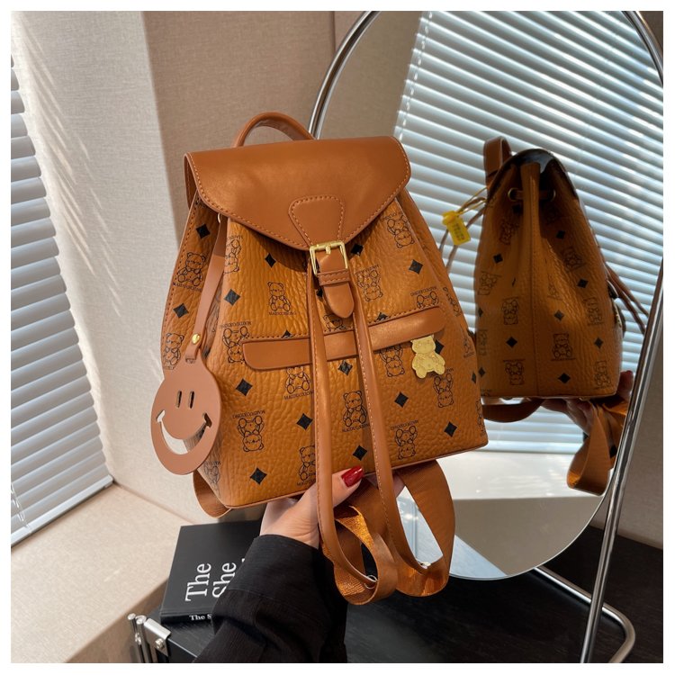 Backpack Women's New Textured Small Backpack Women's Fashion Travel Backpack Women's Soft Leather Bag Casual Large Capacity