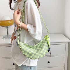 Bags for women, new versatile casual canvas bag, large-capacity crossbody dumpling bag, high-end niche pocket bag