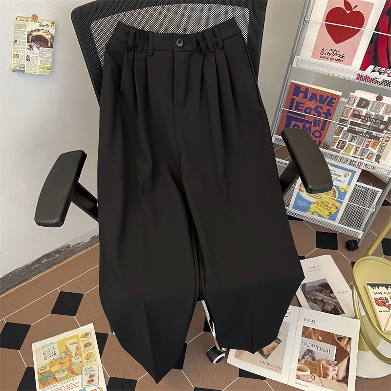 Men's suit trousers with loose fit, straight fit, loose casual trousers