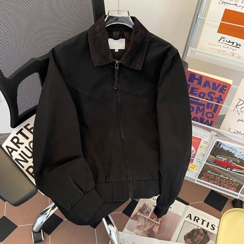 Autumn men's jacket corduroy collar zipper patchwork jacket