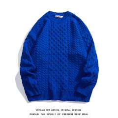 Autumn and winter white flat lay loose sweater jacket men's knitted sweater loose large size trendy sweater for men