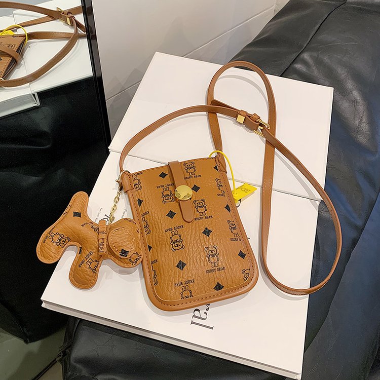Wholesale mobile phone bags, women's bags, new niche crossbody bags, vertical small square bags, Korean printed mini cute bags