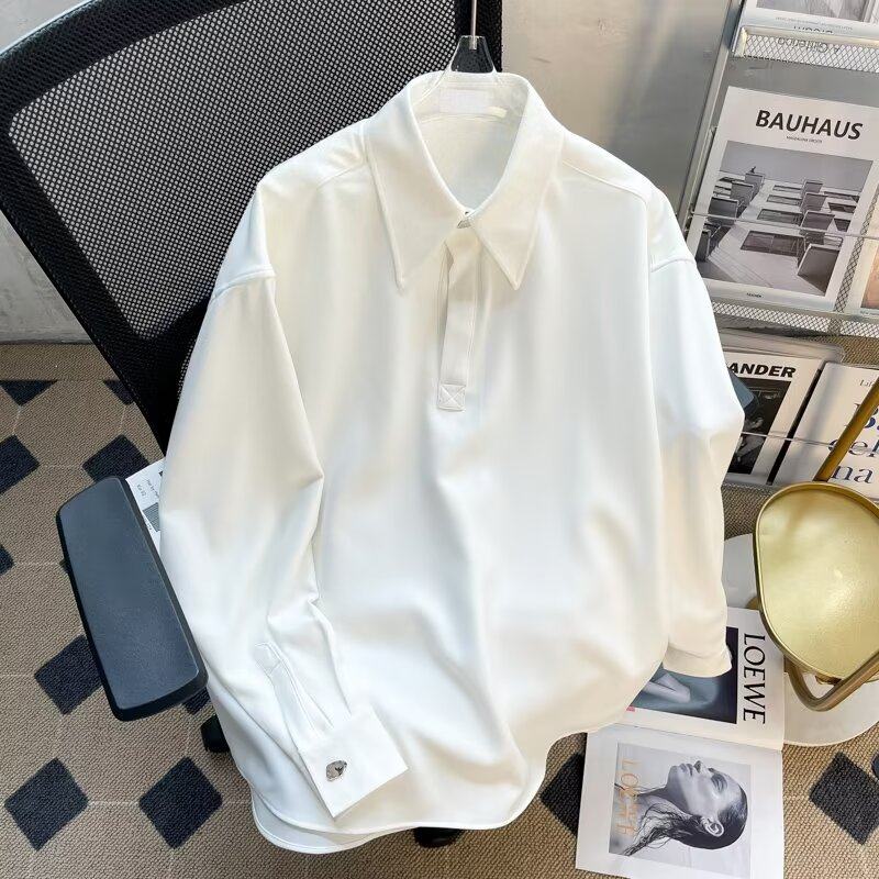Pi Shuai polo shirt men's long-sleeved shirt spring pullover Korean style loose trendy casual top