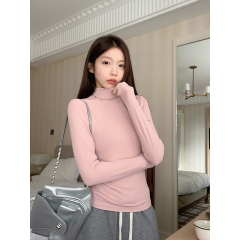Half turtleneck T-shirt for women in early autumn new slim-fitting bottoming shirt with high-end feel and pullover top