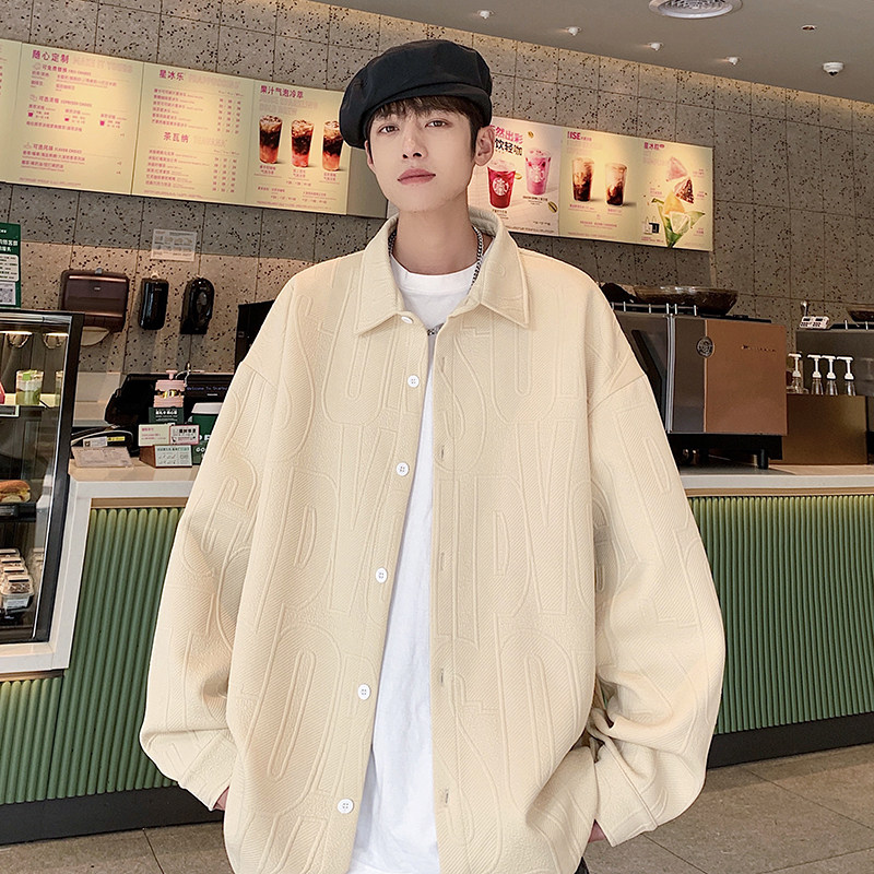 ins trendy corduroy shirt men's sleeves trendy and versatile spring loose Korean style casual shirt jacket