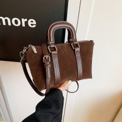 Cross-border retro simple handheld small bag women's bag 2024 new frosted small square bag versatile single shoulder crossbody bag