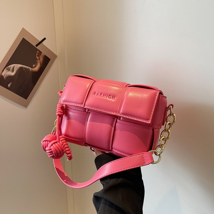 Raspberry Summer Small Square Bag Women's 2024 New Niche Braided Underarm Small Bag Women's Shoulder Chain Crossbody Bag