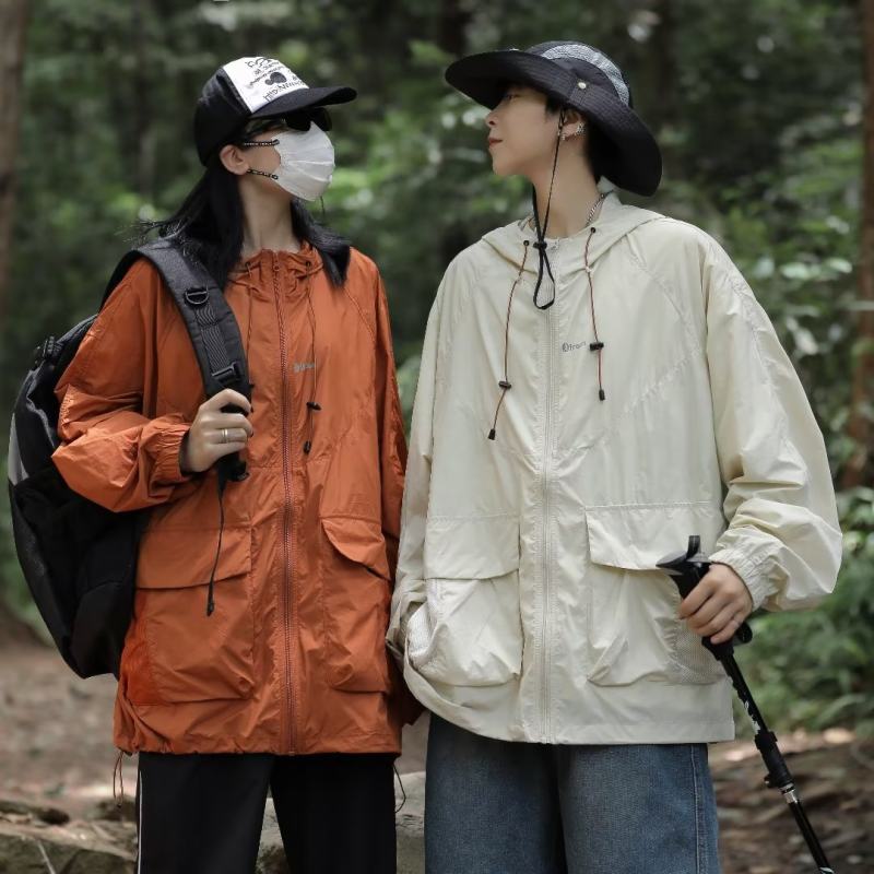 Sun protection clothing men's new anti-UV hooded thin sun protection clothing jacket men's and women's casual jacket skin clothing