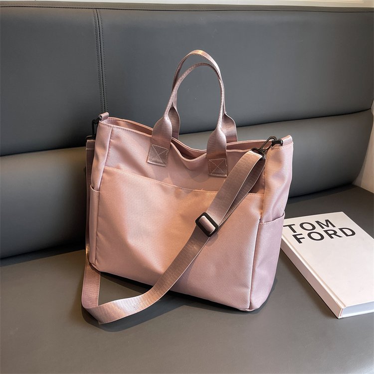 Large-capacity Oxford cloth tote bag for women commuting simple work shoulder handbag college students class diagonal cross-body bag