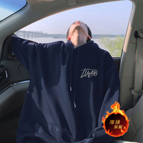 Dewu supplies, can provide video buyer show, autumn and winter heavyweight American loose hooded sweatshirt