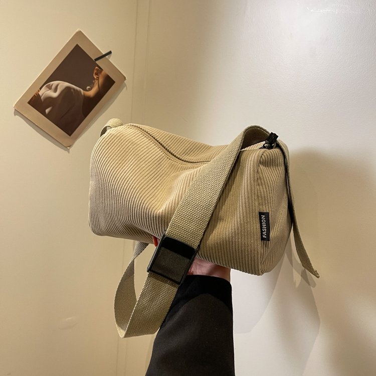 Canvas women's bag 2024 shoulder bag for work and commuting pillow bag crossbody bag lucky cross-border wholesale