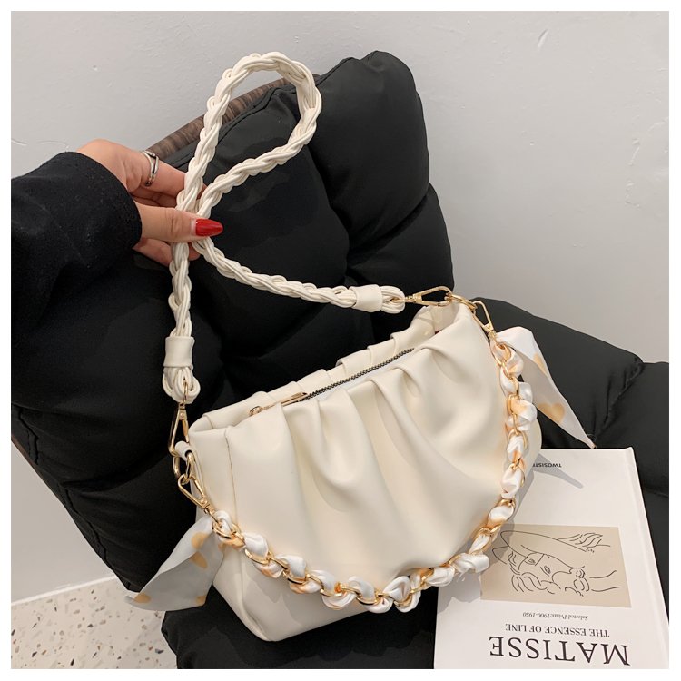 White cloud bag women ins niche 2024 new high-end single shoulder armpit bag versatile texture crossbody bag
