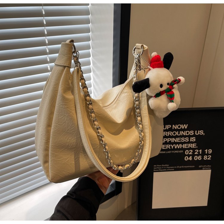 Large-capacity commuter bag for women 2024 autumn new fashion chain crossbody bag relaxed and versatile shoulder tote bag