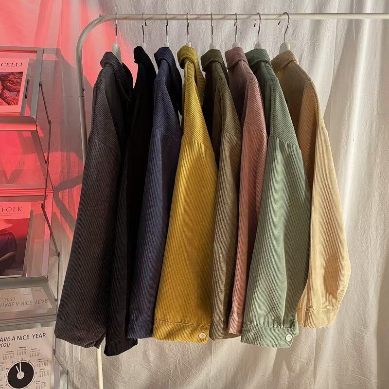Early autumn men's shirt corduroy loose long-sleeved shirt casual loose jacket