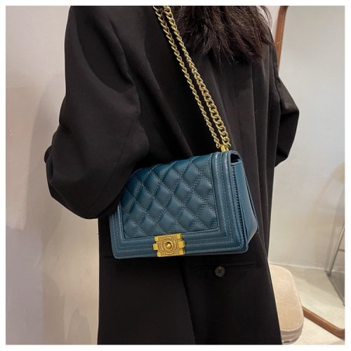 Autumn and winter retro bags 2024 new bags women's fashion rhombus chain crossbody bag high-end single shoulder small square bag