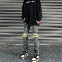 Spring, summer, autumn and winter washed distressed high street beauty straight jeans