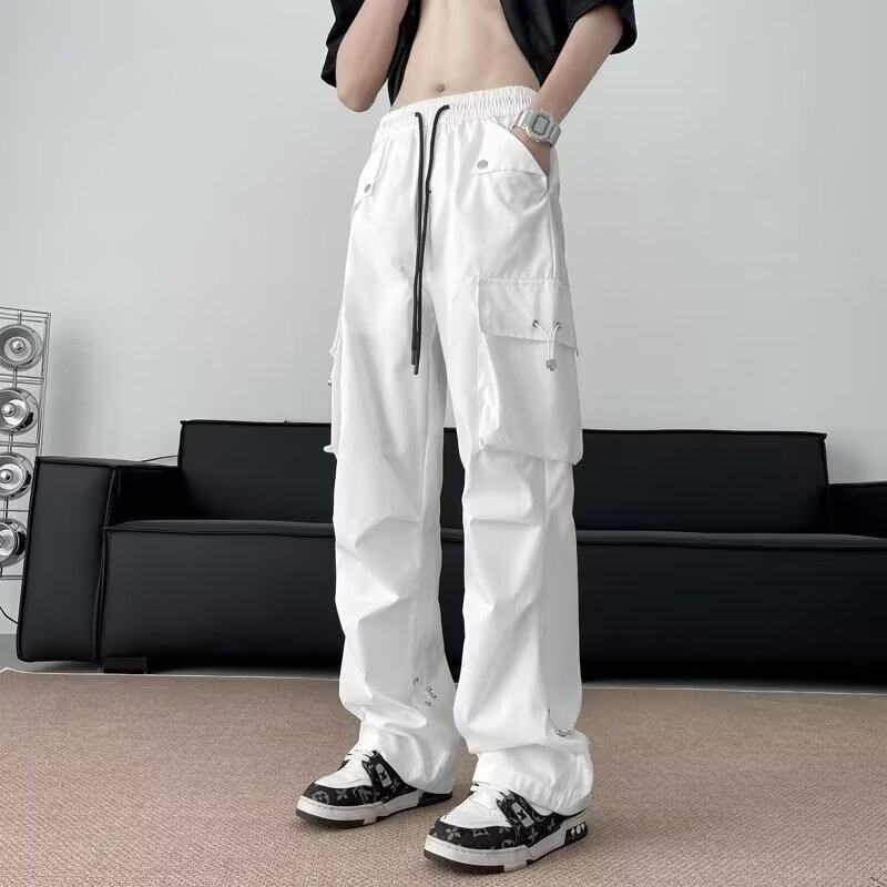 Overalls men's autumn trendy American style functional waterproof assault pants with multiple pockets loose straight casual trousers